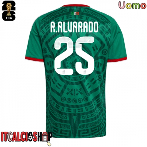 Messico Roberto Alvarado #25 Prima Maglia Mondiali 2026 Manica Corta